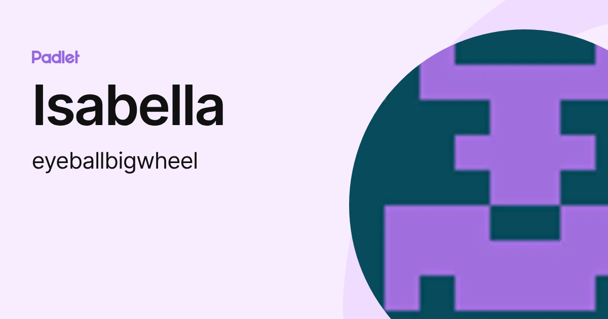 Isabella (eyeballbigwheel) profile | Padlet