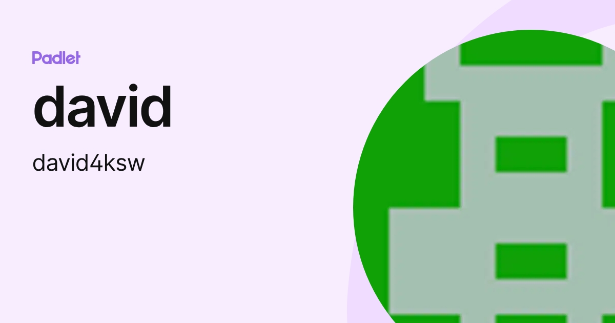 david (david4ksw) profile | Padlet