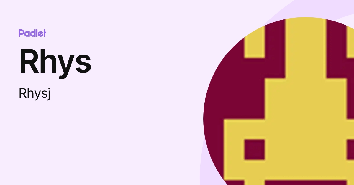 Rhys (Rhysj) profile | Padlet