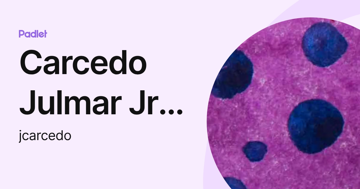 Carcedo Julmar Jr Echavez (jcarcedo) profile | Padlet