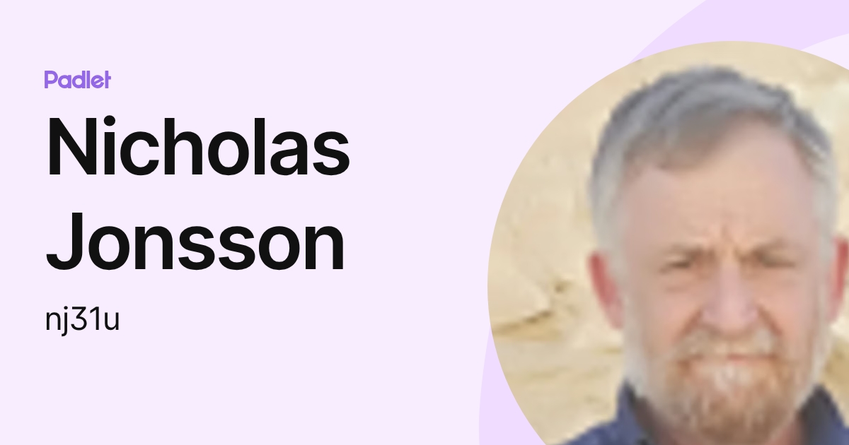 Nicholas Jonsson (nj31u) profile | Padlet