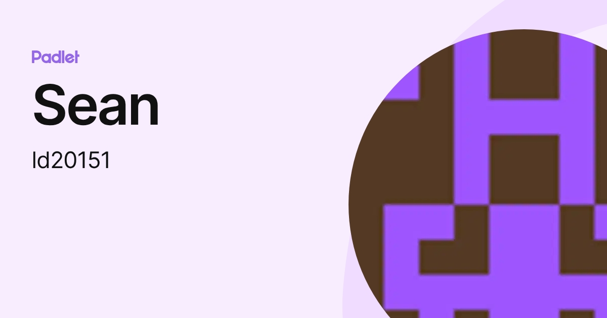 Sean (ld20151) profile | Padlet