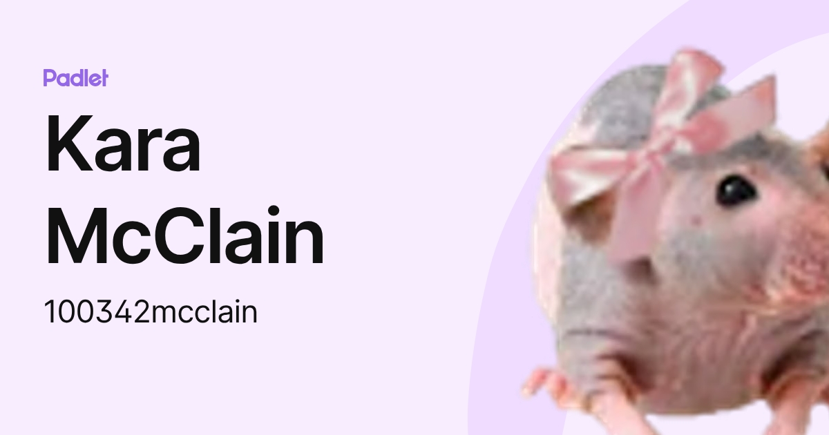 Kara McClain (100342mcclain) profile | Padlet