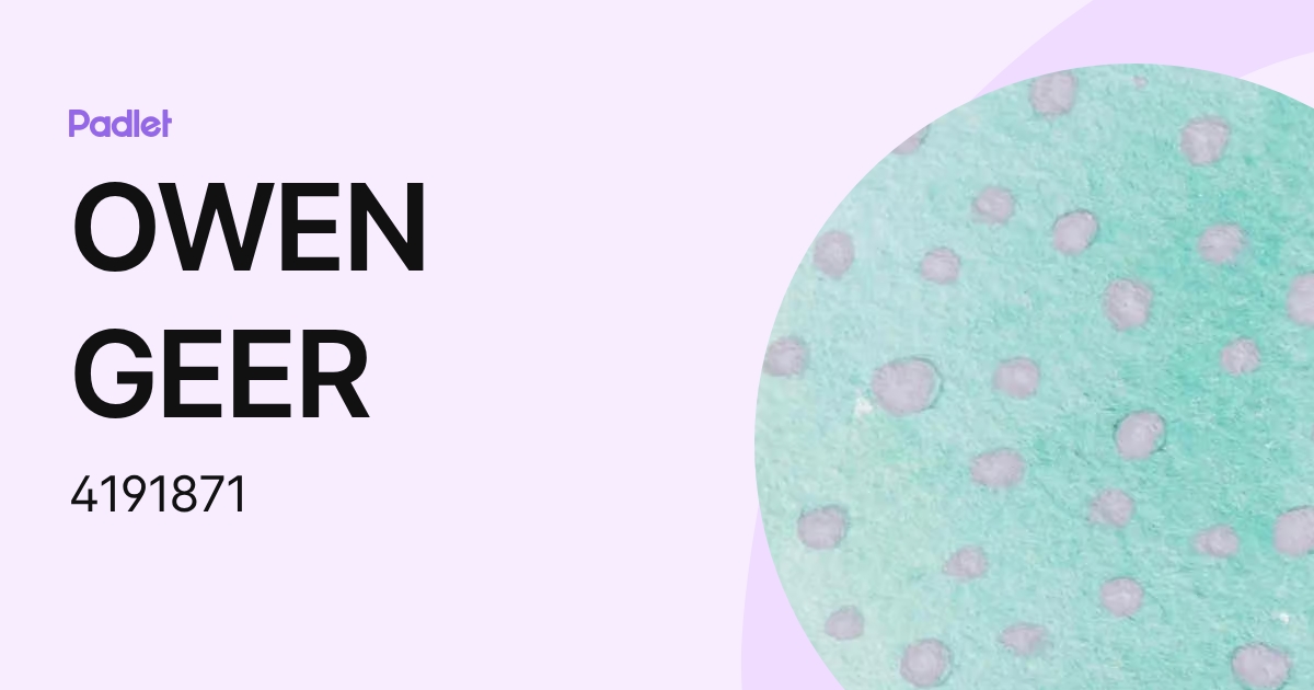 OWEN GEER (4191871) profile | Padlet