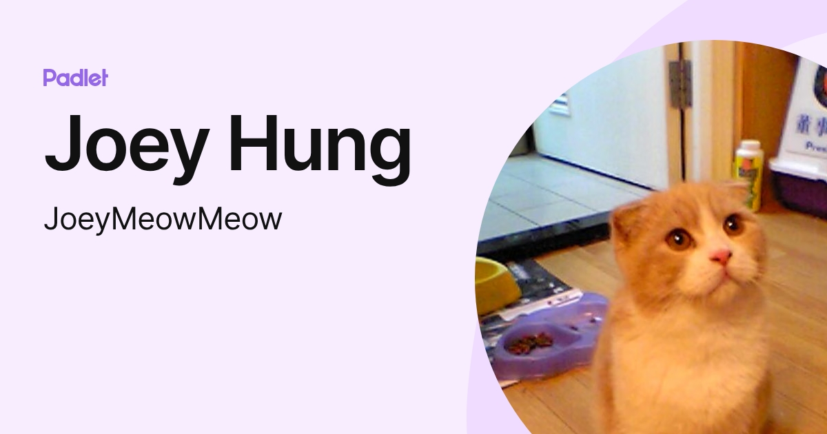 Joey Hung (JoeyMeowMeow) profile | Padlet