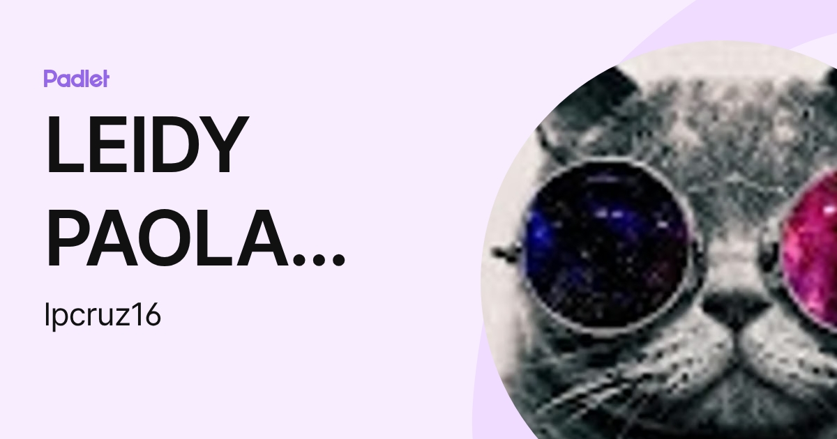 LEIDY PAOLA CRUZ PINTO (lpcruz16) profile | Padlet