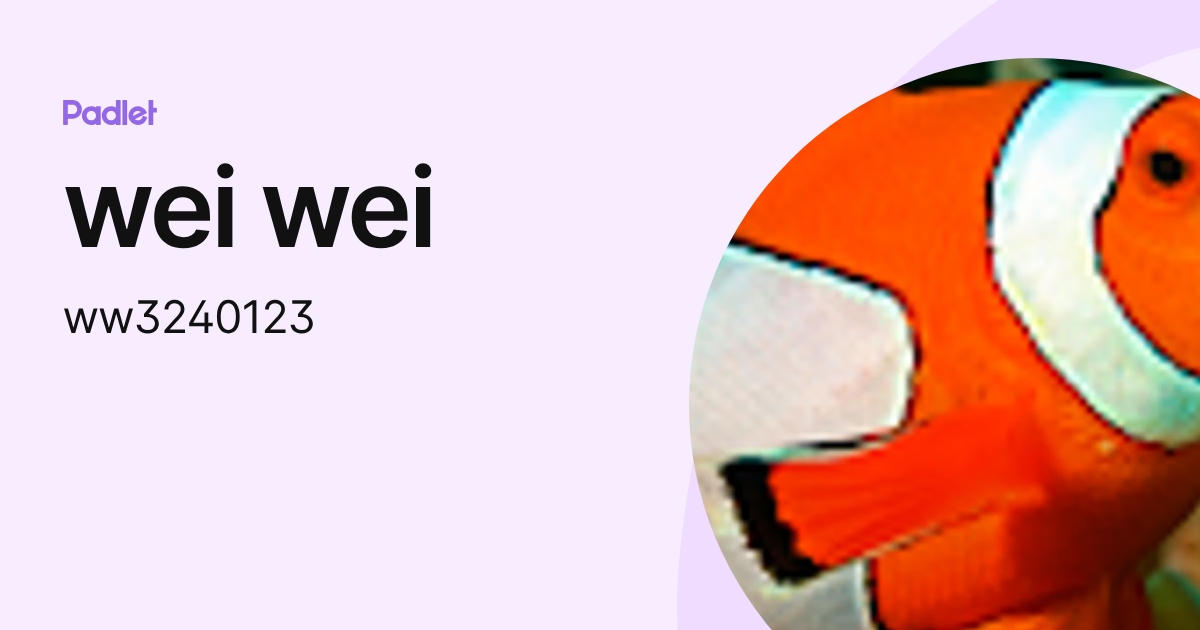 wei wei (ww3240123) profile | Padlet