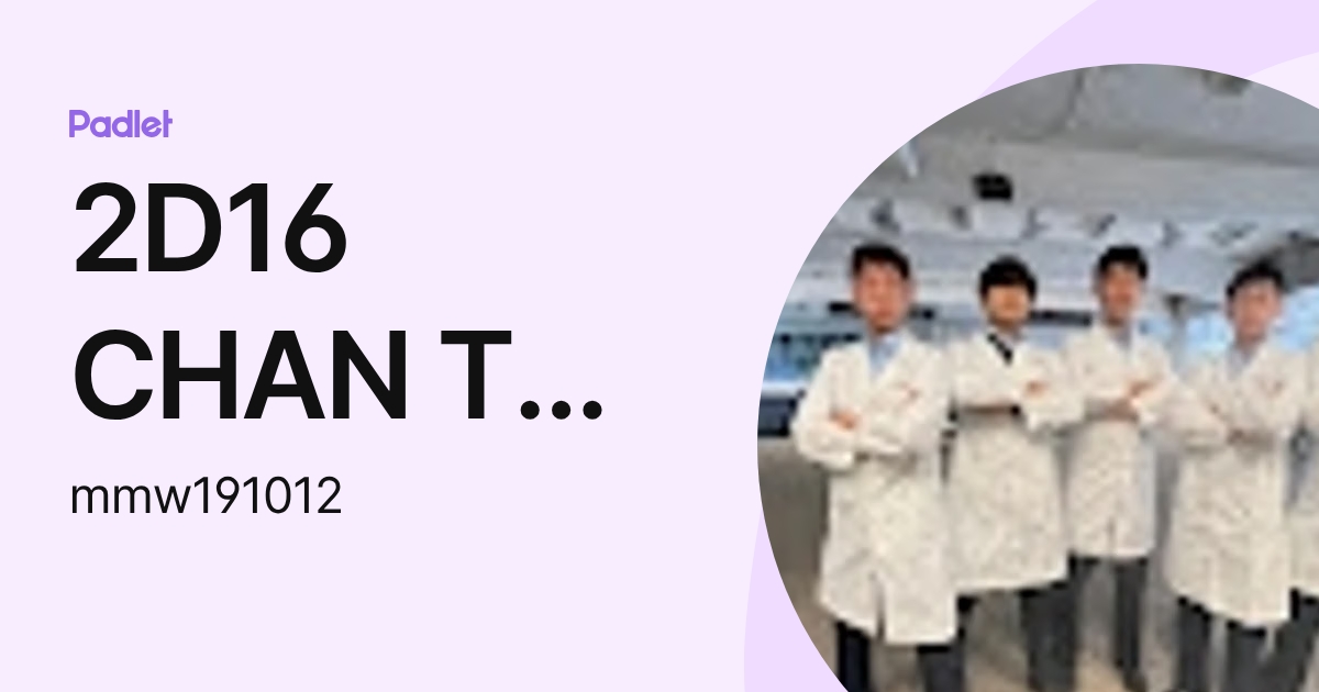 2D16 CHAN TSZ HIN JASON (mmw191012) profile | Padlet