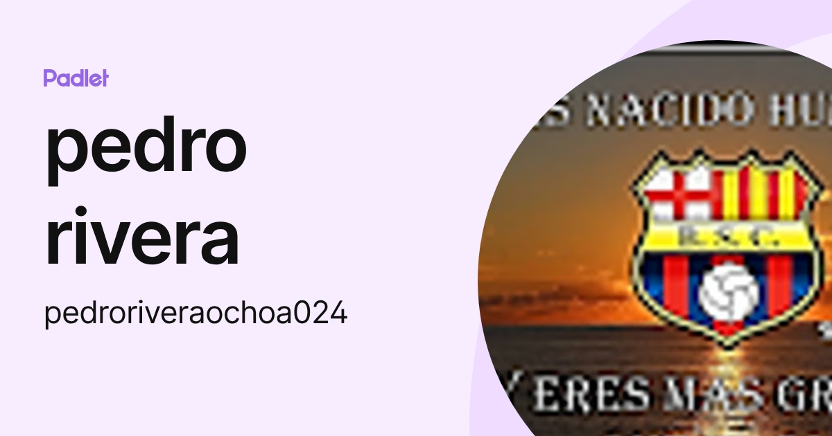 pedro rivera (pedroriveraochoa024) profile | Padlet