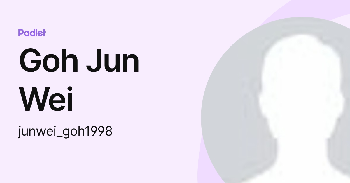 Goh Jun Wei (junwei_goh1998) profile | Padlet