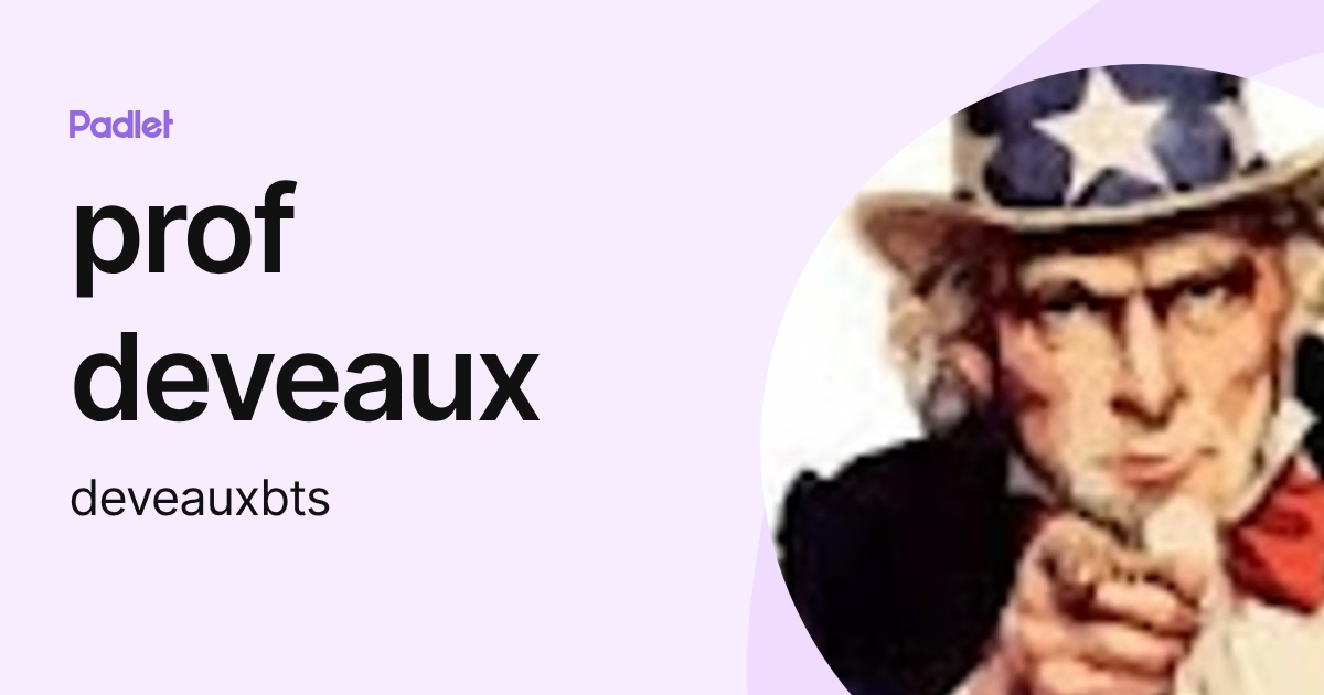 prof deveaux (deveauxbts) profile | Padlet