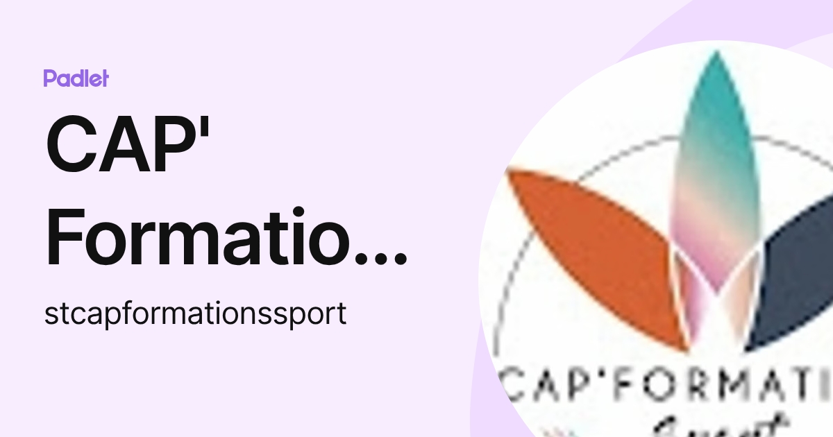 CAP' Formations Sport (stcapformationssport) profile | Padlet