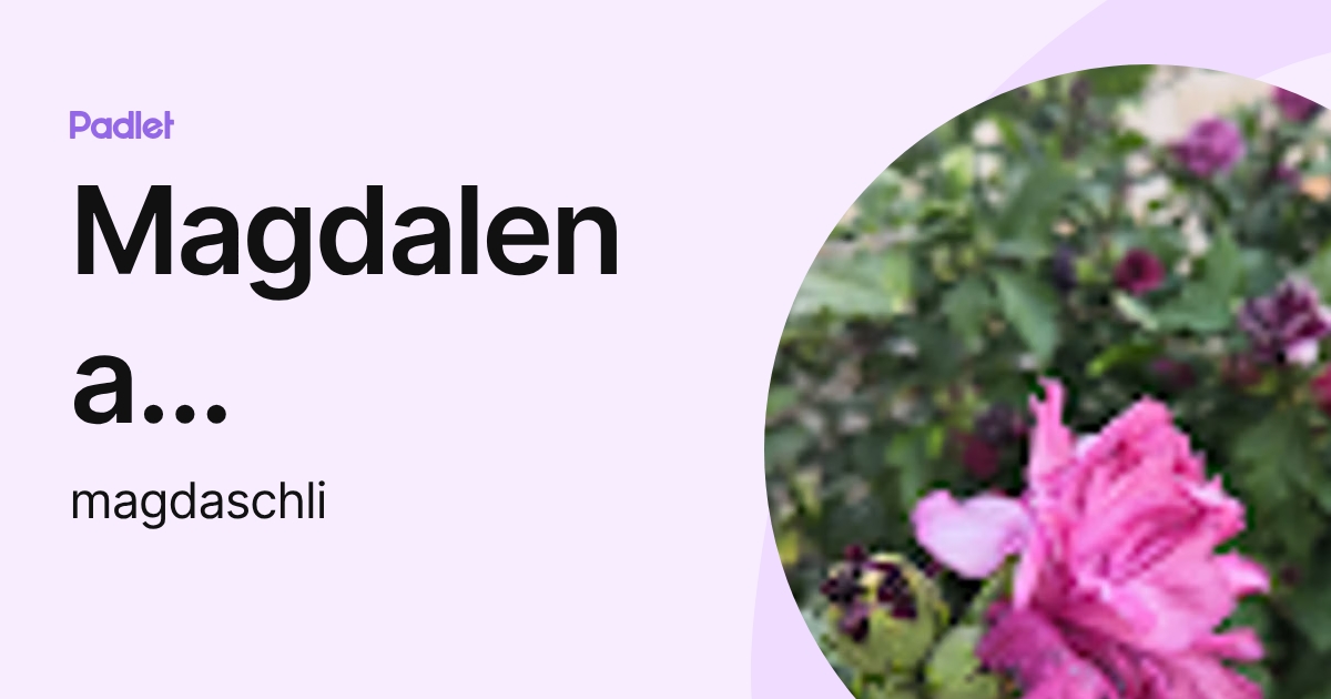 Magdalena Schlindenbuchová (magdaschli) profile | Padlet