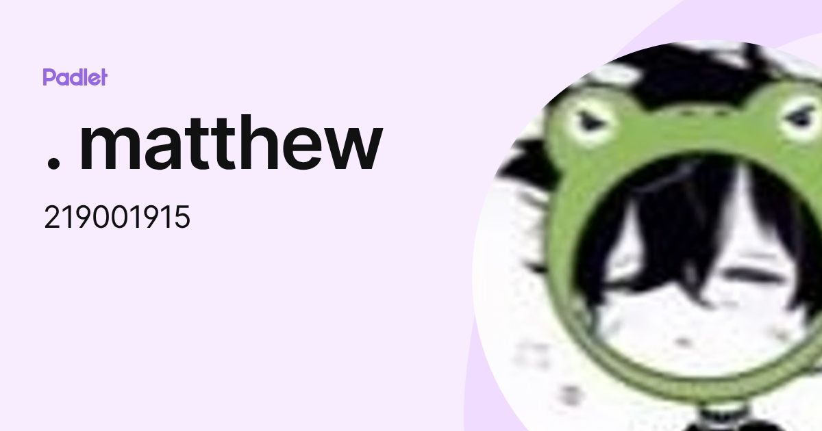. matthew (219001915) profile | Padlet