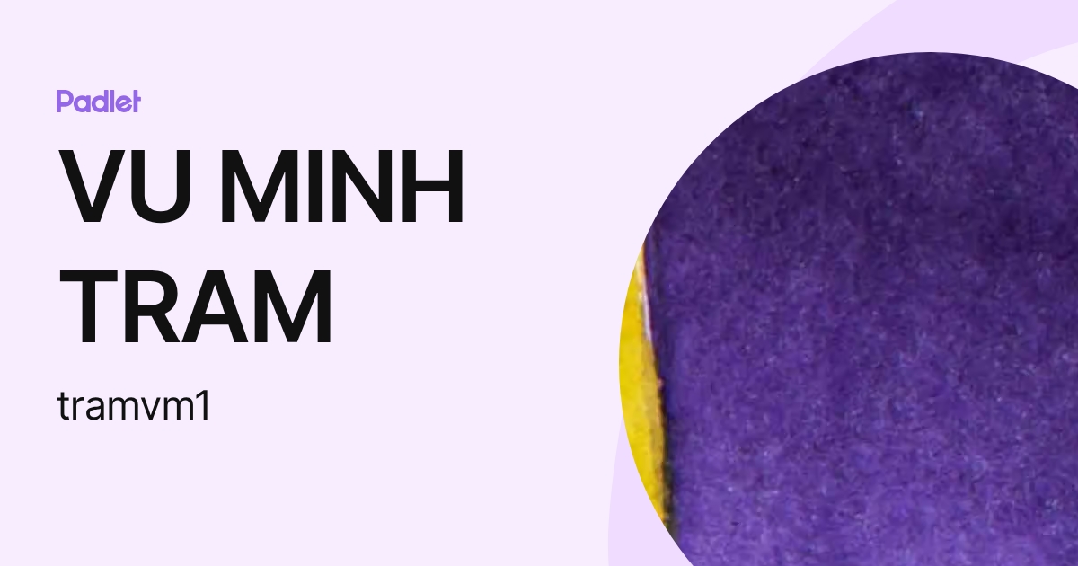 VU MINH TRAM (tramvm1) profile | Padlet