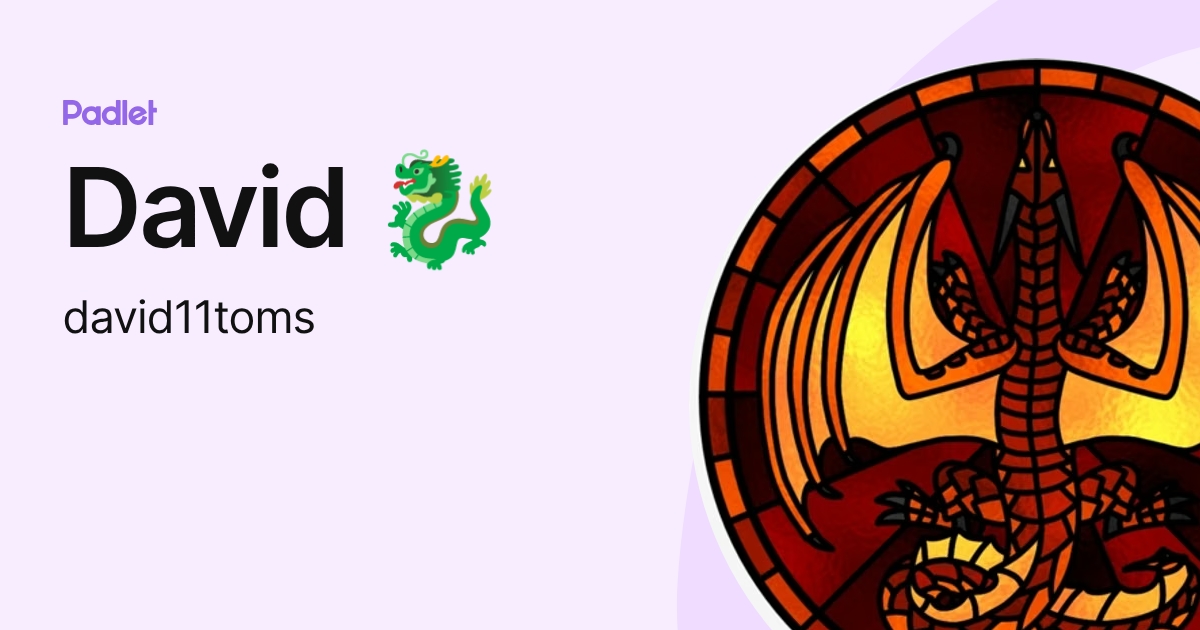 David 🐉 (david11toms) profile | Padlet