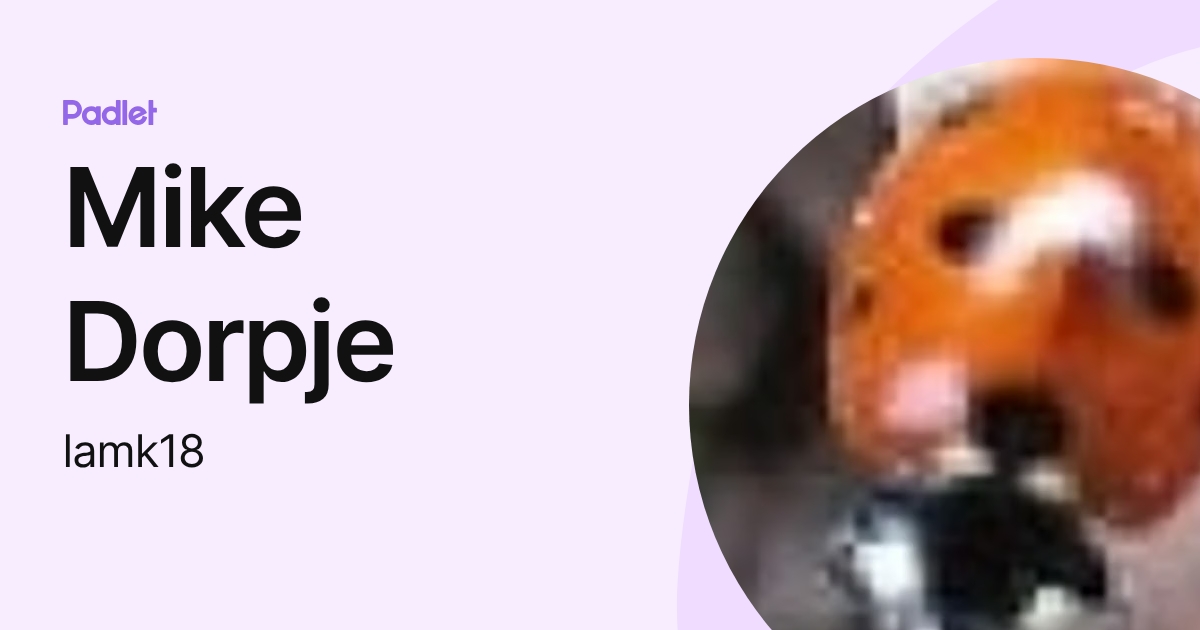 Mike Dorpje (lamk18) profile | Padlet