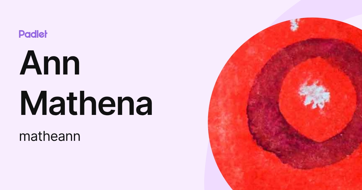 Ann Mathena (matheann) profile | Padlet