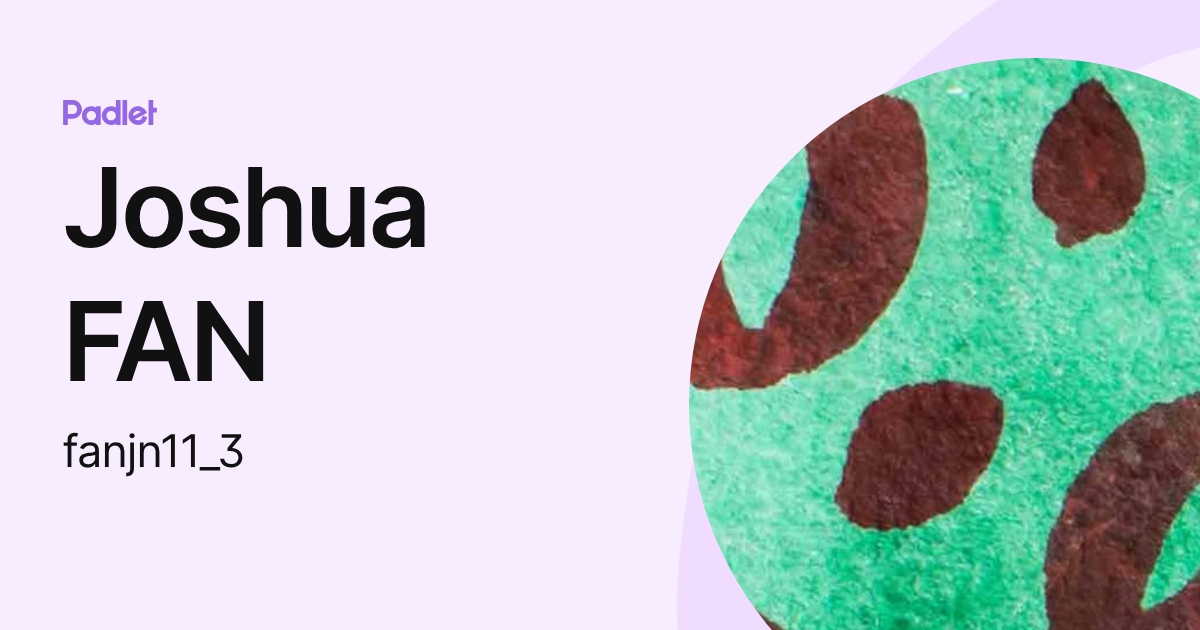Joshua FAN (fanjn11_3) profile | Padlet
