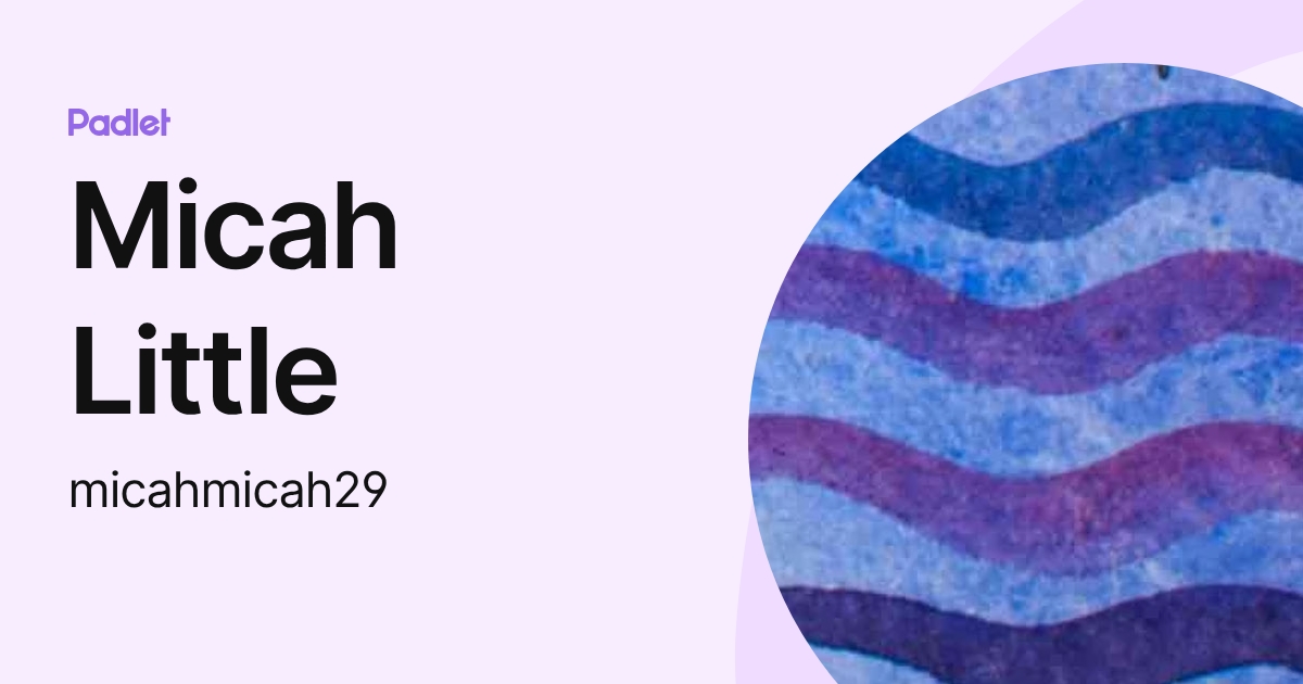 Micah Little (micahmicah29) profile | Padlet