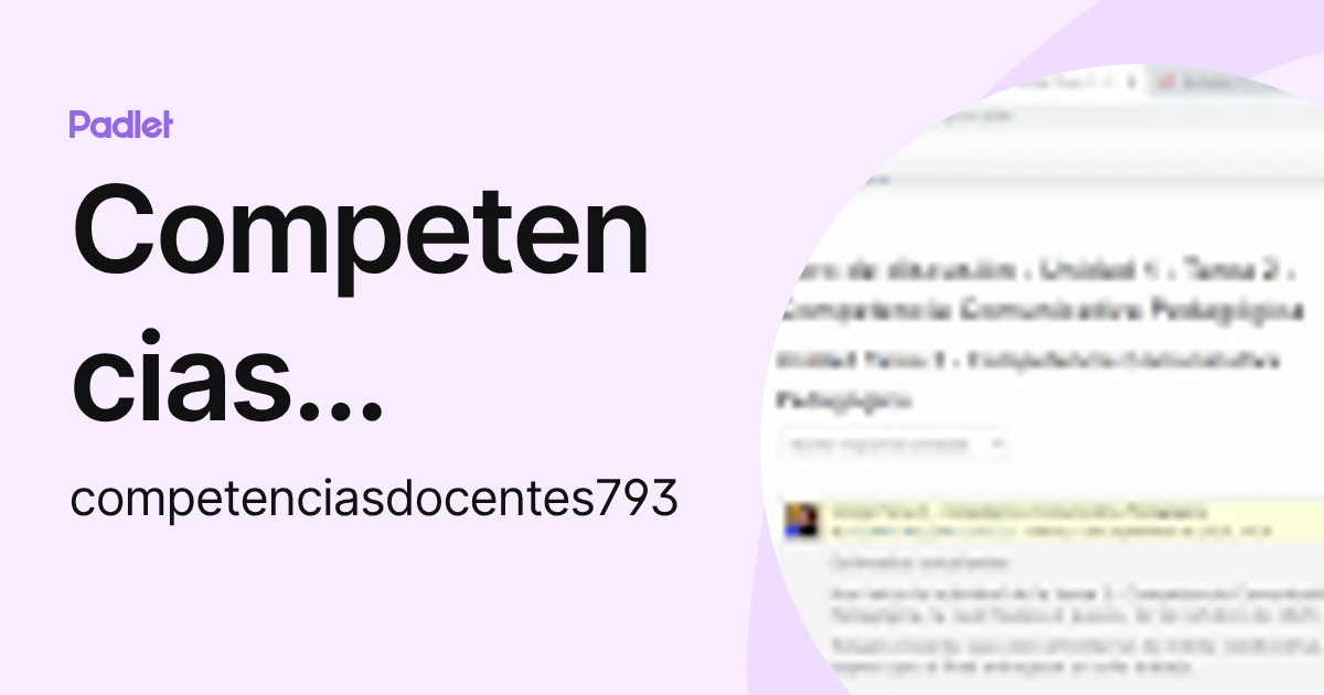 Competencias Docentes (competenciasdocentes793) profile | Padlet