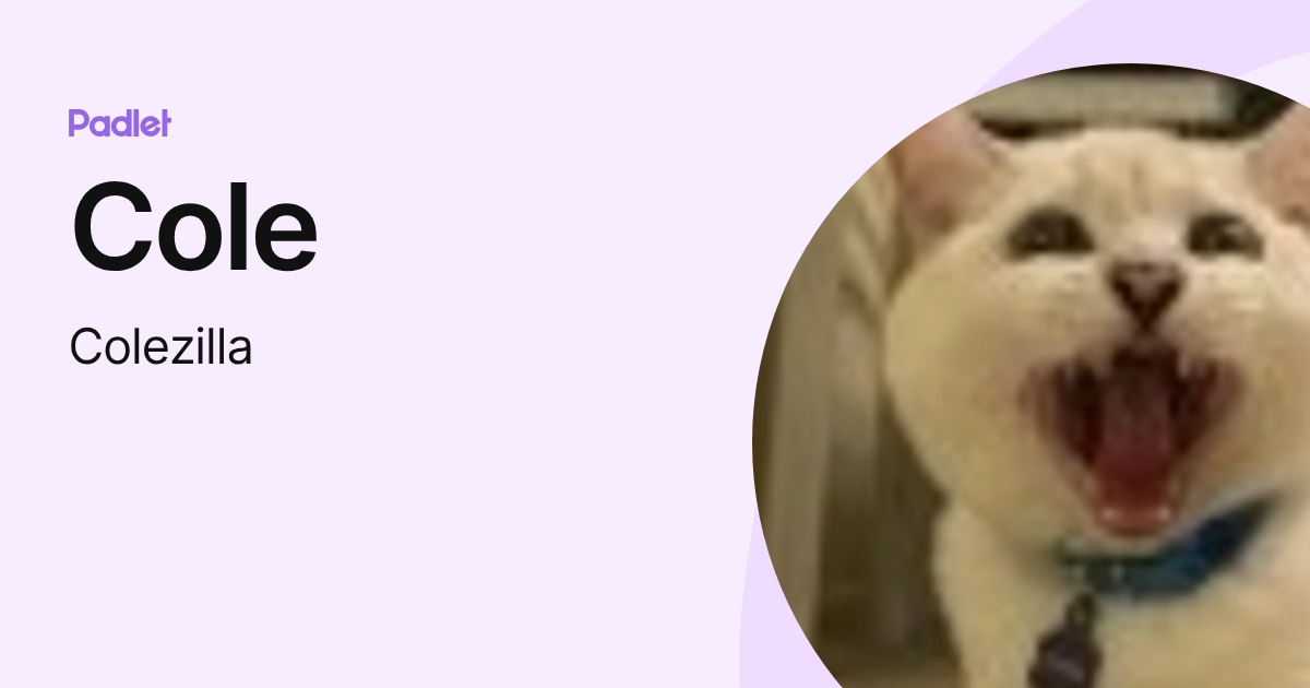 Cole (Colezilla) profile | Padlet