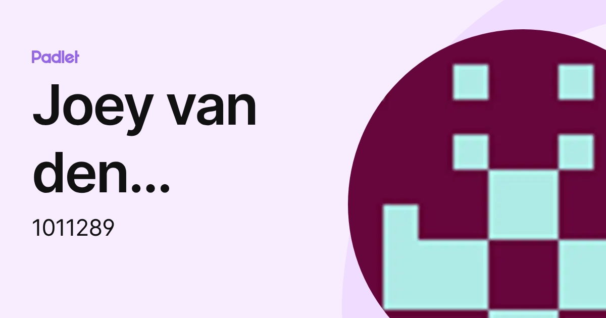 Joey van den Heuyvel (1011289) profile | Padlet