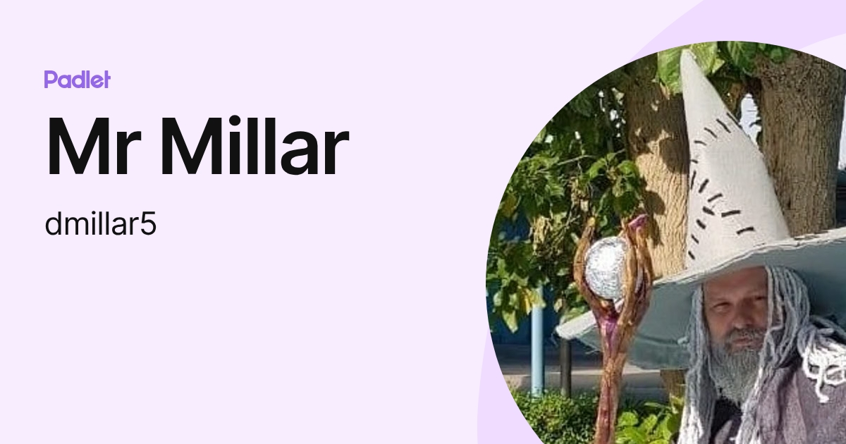 Mr Millar (dmillar5) profile | Padlet