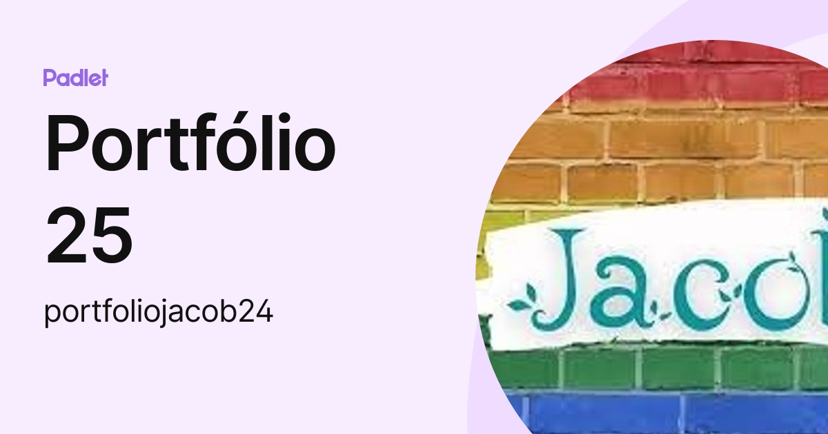 Portfólio 25 Portfoliojacob24 Profile Padlet