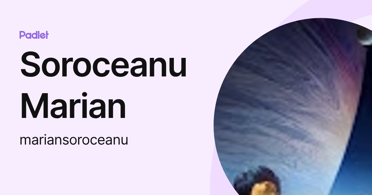 Soroceanu Marian (mariansoroceanu) profile | Padlet