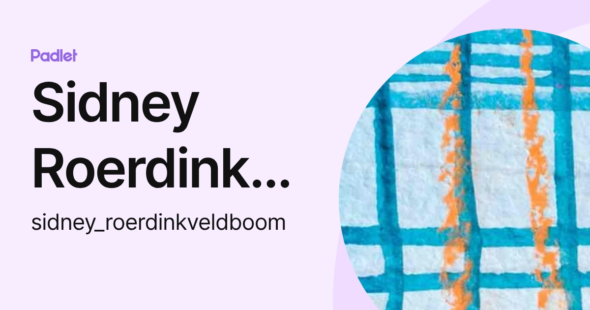 Sidney Roerdinkveldboom (sidney_roerdinkveldboom) profile | Padlet