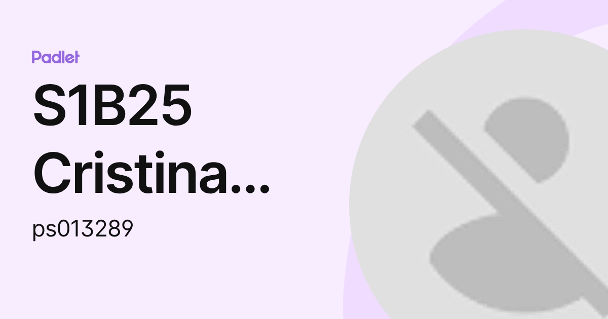 S1B25 Cristina Isabel Pérez Rentería (ps013289) profile | Padlet
