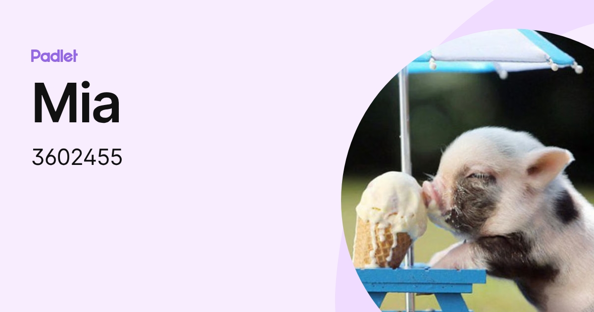 Mia (3602455) profile | Padlet