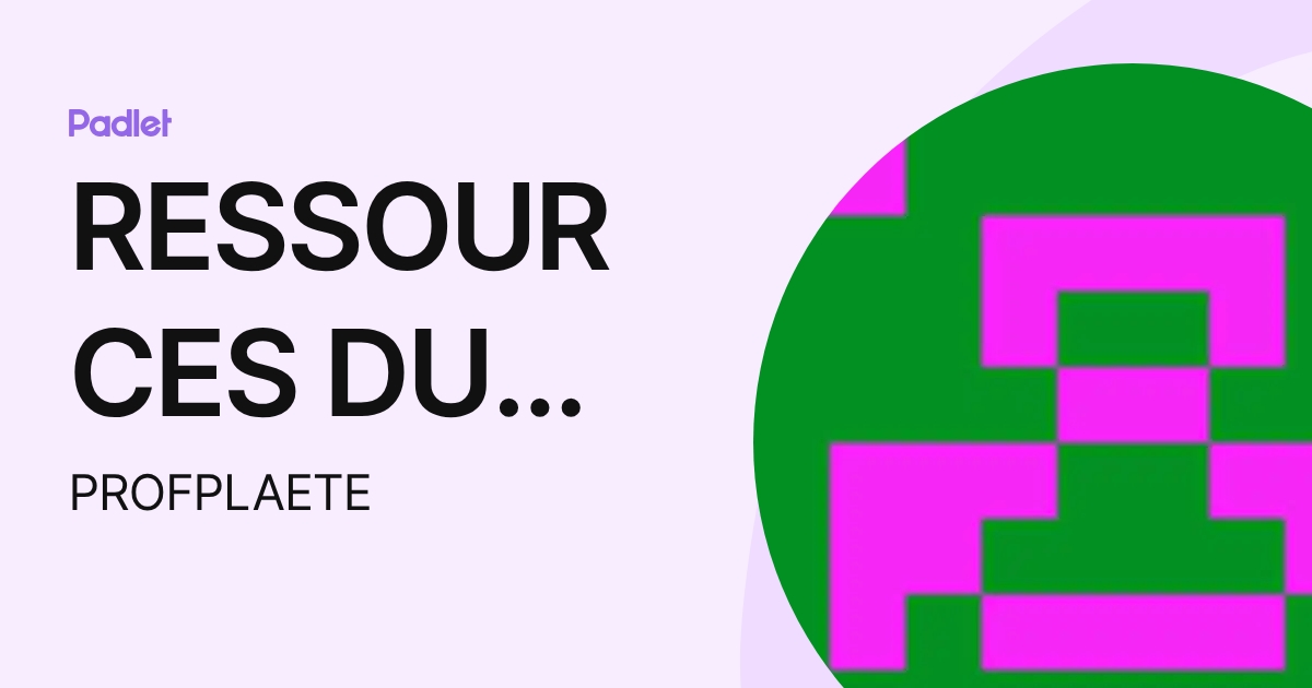 RESSOURCES DU CDI POUR LE COLLÈGE (PROFPLAETE) profile | Padlet