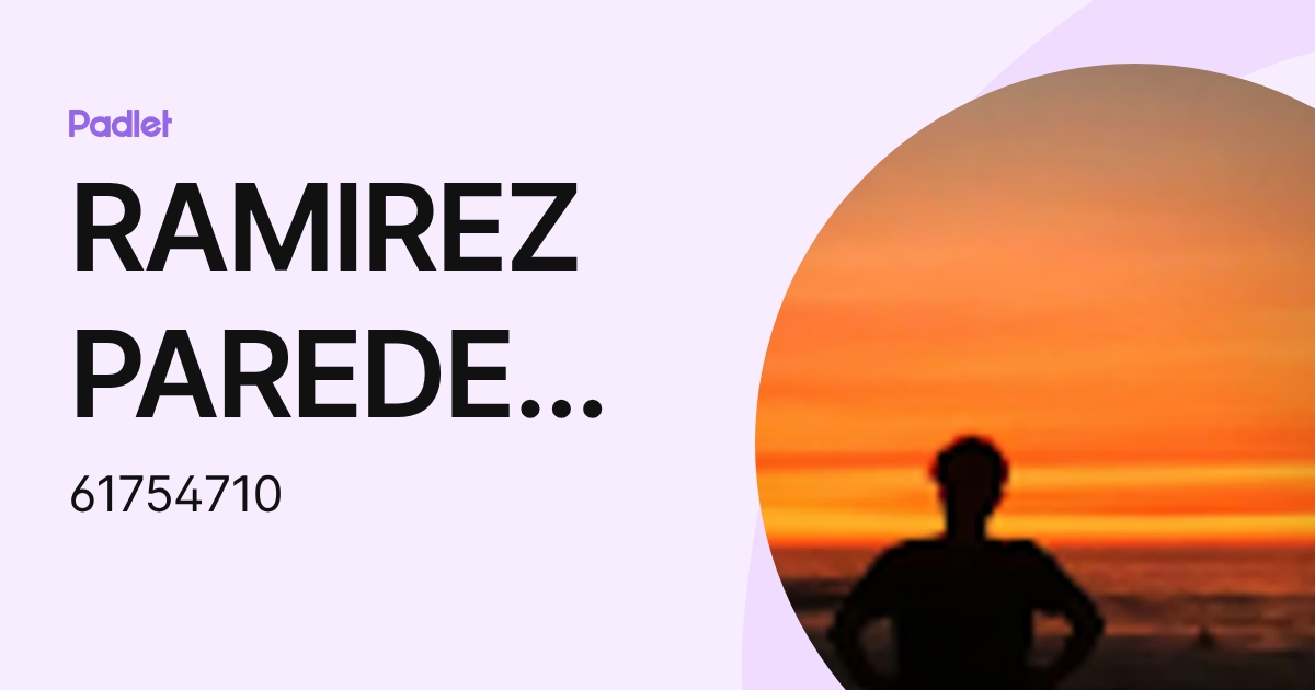 RAMIREZ PAREDES Ricardo Daniel (61754710) profile | Padlet
