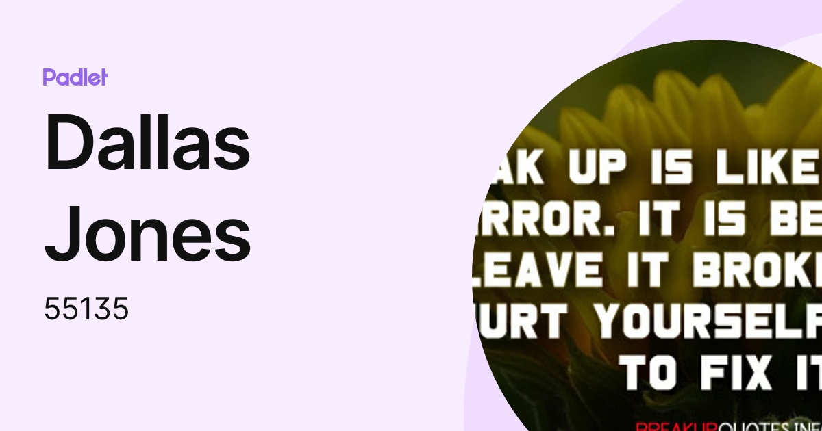 Dallas Jones (55135) profile | Padlet