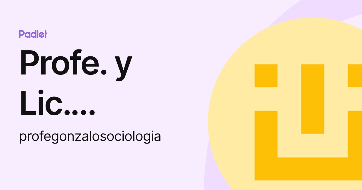 Profe. y Lic. Gonzalo - Sociología (profegonzalosociologia) profile ...