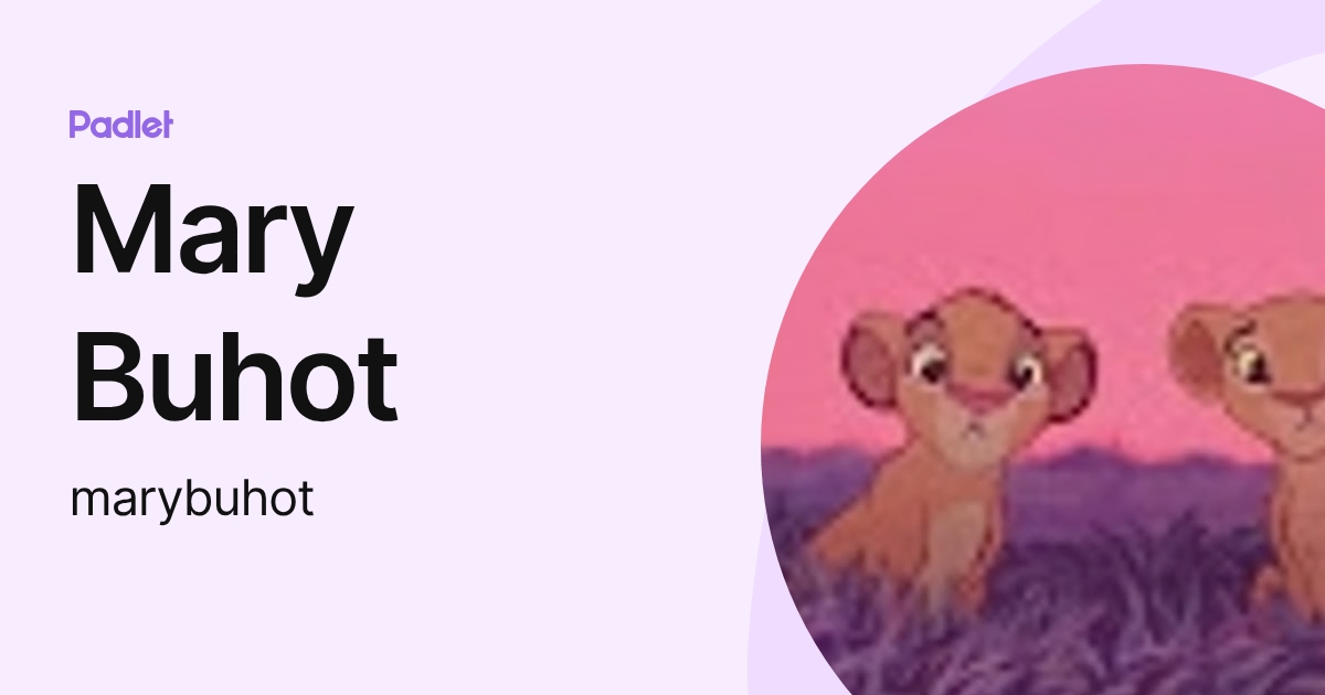 Mary Buhot (marybuhot) profile | Padlet