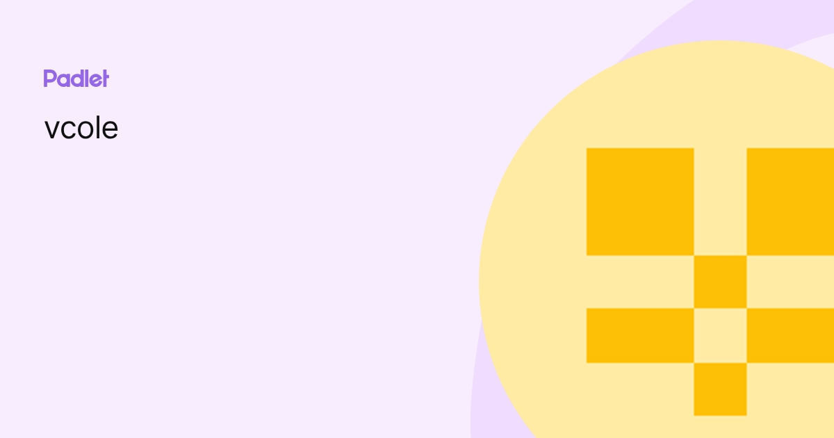vcole profile | Padlet