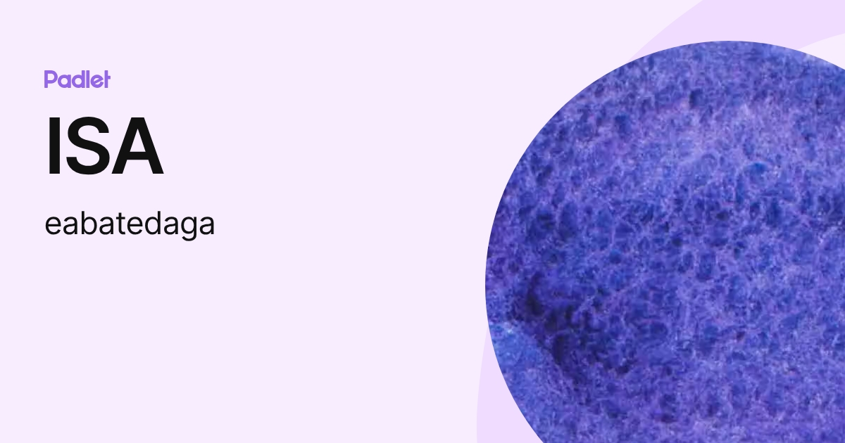 ISA (eabatedaga) profile | Padlet