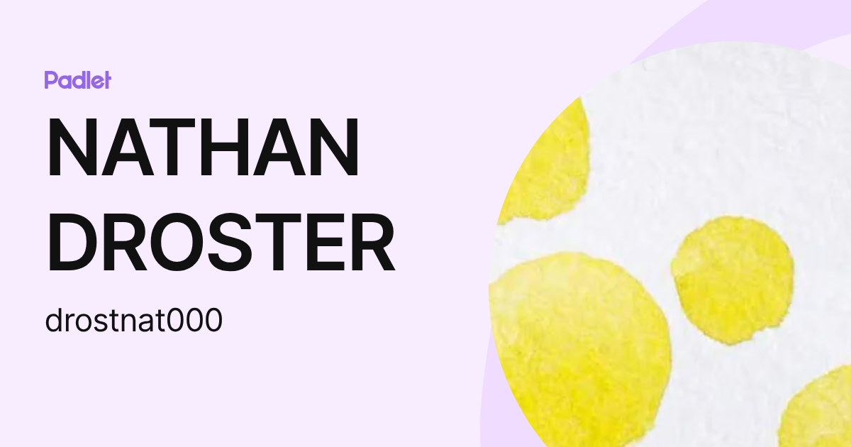 NATHAN DROSTER (drostnat000) profile | Padlet