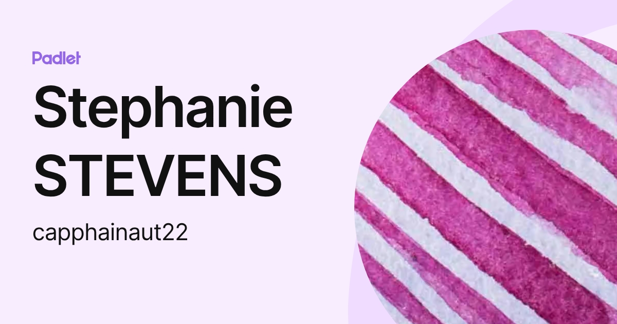 Stephanie STEVENS (capphainaut22) profile | Padlet