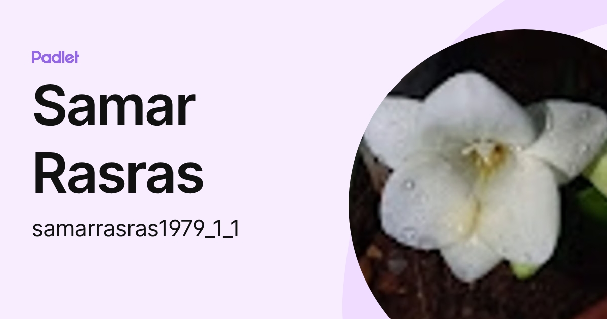 Samar Rasras (samarrasras1979_1_1) profile | Padlet
