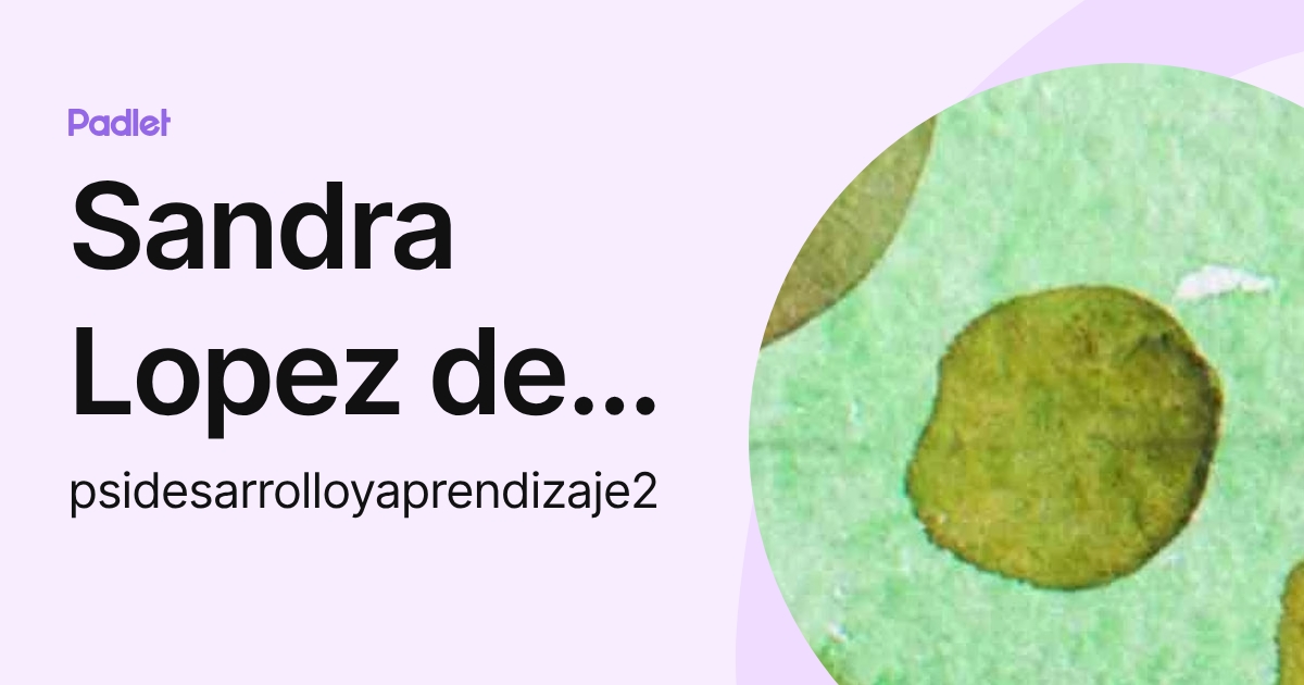 Sandra Lopez de Rios (psidesarrolloyaprendizaje2) profile | Padlet