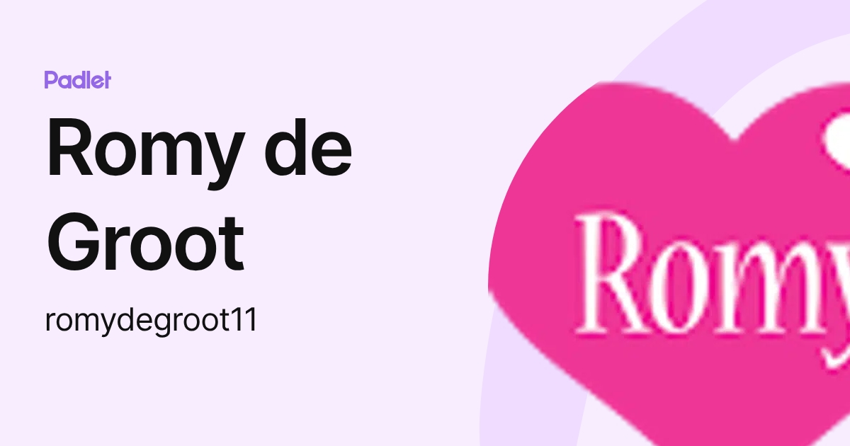 Romy de Groot (romydegroot11) profile | Padlet
