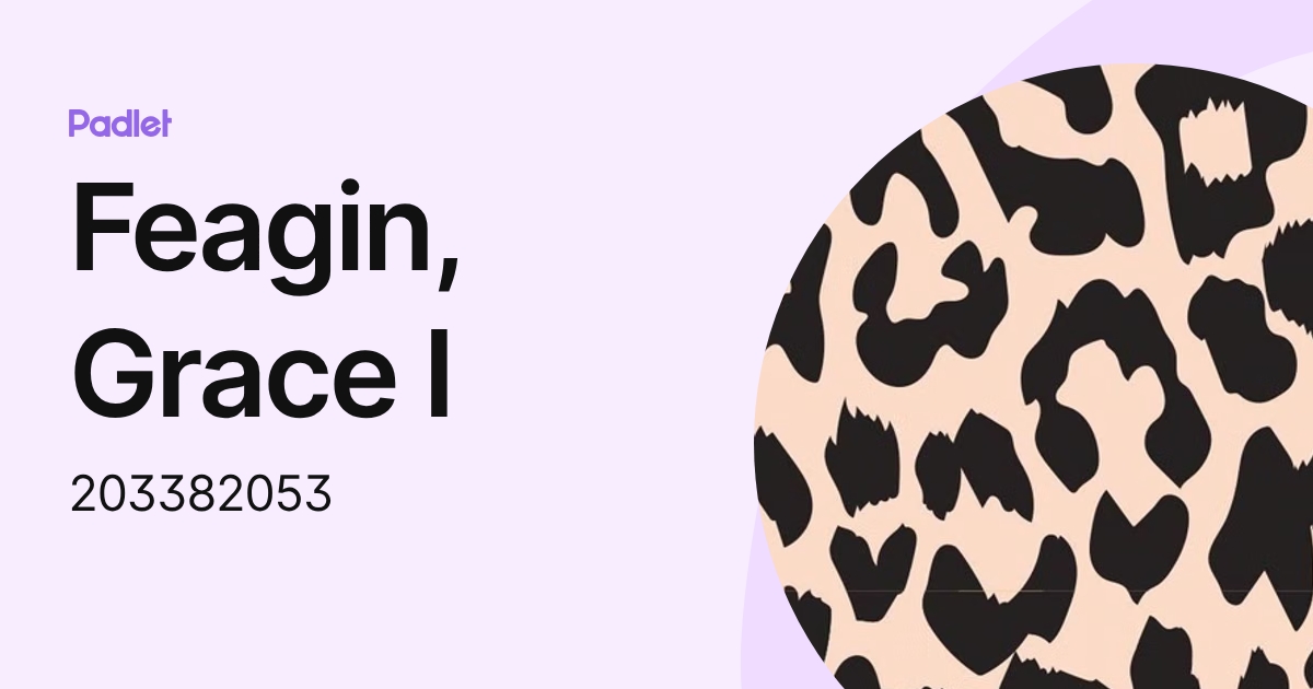 Feagin, Grace I (203382053) profile | Padlet