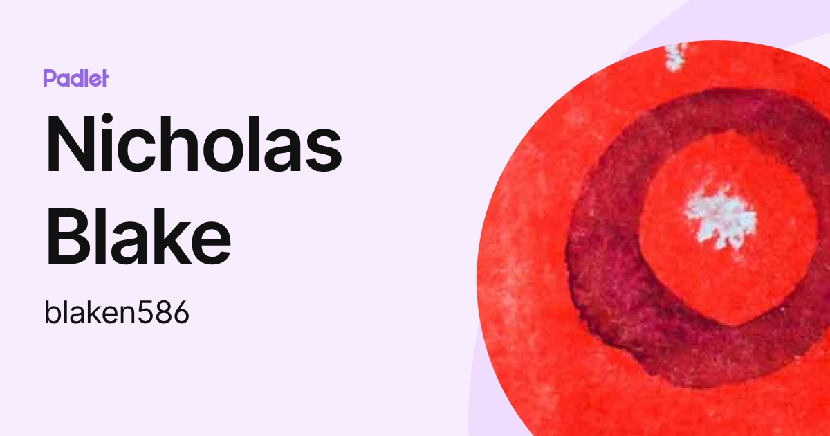 Nicholas Blake (blaken586) profile | Padlet