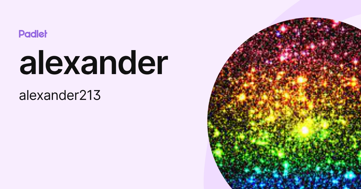 alexander (alexander213) profile | Padlet