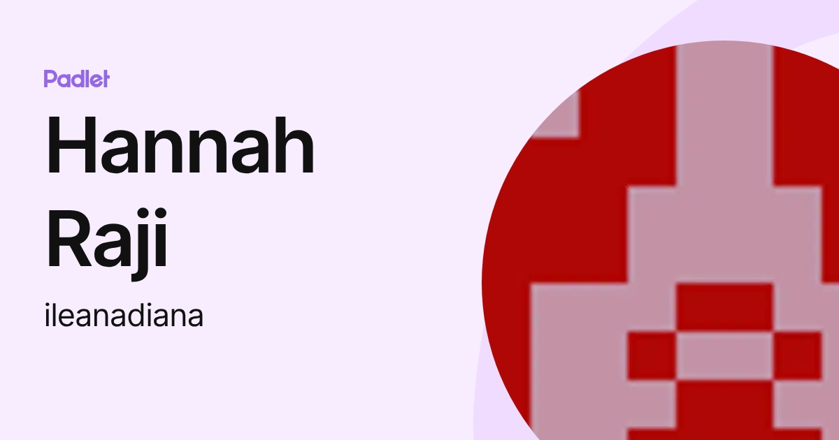 Hannah Raji (ileanadiana) profile | Padlet