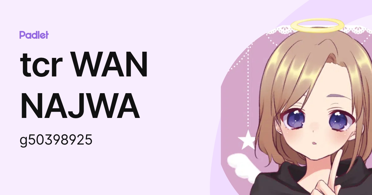 tcr WAN NAJWA (g50398925) profile | Padlet